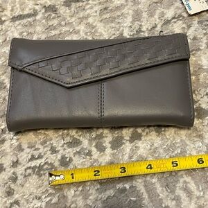 Vintage 1993 Gray Woven Accent Wallet leather